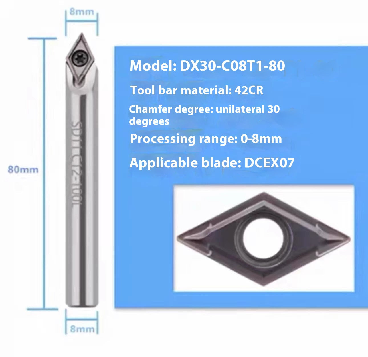 1144-Shedding type fixed-point chamfering cutter 30 degree 45 degree 60 degree chamfering cutter bar SSK/SSP/TCM/SSY/SSO/SSH Shandong Denso Pricision Tools Co.,Ltd.